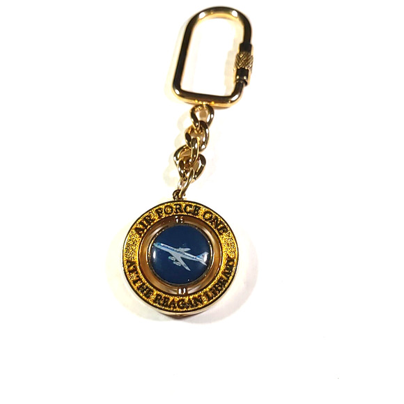 Air Force One Reagan Library Souvenir Welcome Aboard Spinner Keychain - Picture 2 of 7